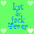 Green background with light green and white pixelated hearts, blue text reading 'kot & jack fever' in four identical quadrants.