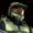 Static image featuring a pixelated character in green armor with red text reading "Halo is awesome" repeated across multiple color variations.