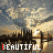 identical pixelated icons featuring a city skyline at sunset with the word 'BEAUTIFUL' in white text, each icon's first letter alternates between red and orange