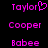 Pixelated pink text names on black background with one name featuring a heart symbol replacing the letter O.