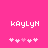Pixelated text 'kAyLyN' in white on bright pink background with five pink heart symbols below, two variations of heart animation visible.
