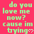 Static image with repeated text on a bright pink background, featuring green pixelated text and small white heart symbols.