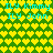 Pixelated green background with yellow heart pattern, cyan text reading "ILY Kimmy" and "ILY John" in four identical quadrants.