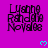 A static image with a bright purple background featuring repeated text and small cyan hearts.