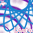 A 4x3 contact sheet of a repeating animated icon featuring the name "Laura" in pink text over a blue lace-like pattern with small hearts, displayed on a gray background.