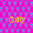 A static image with a bright pink background patterned by repeating cyan circles, featuring four yellow 'City' text elements in pixelated font.