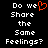 Pixelated text reads 'Do we Share the Same Feelings?' with a red heart symbol replacing the letter O in 'we' on the left side.