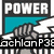 A static image with a of six showing a person in a sports jersey, with text overlays forming 'Lachlan P38 loves Port Adelaide Football Club' and a 'POWER' logo in the top-left