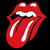 Static pixelated image of red lips with a tongue sticking out against black background, resembling the Rolling Stones logo.