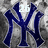 Blue interlocking NY logo on textured gray background with white text overlays changing across frames.