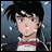 Anime-style character with black hair and red-and-white clothing against a blue background with white dots, next to text reading 'Anime IM' and 'com' on black.