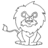 Pixelated grayscale icon of a cartoon character with large round eyes, a wide smile, and one arm raised in a wave gesture.