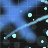 Blue and black animated icon with light blue streaks, white dots, and repeated text phrases in blue pixelated font.