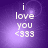 Purple background with white text reading "i love you <333" in four identical arranged in a
