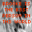 Red pixelated text states 'BROOKE IS THE B3ST PERSON IN TH3 WORLD' over a grayscale anime-style background with repeated figures.