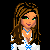 Pixel art character with long brown hair, green eyes, and blue necklace in white top and blue jeans; text "unc baby" appears below.
