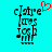 Pixelated text 'claire' above musical notes and a drum set on cyan background, with red heart symbol in top-right corner.