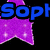 Purple star-shaped icons with white sparkles and blue text reading "Soph is LIFE" on a black background.