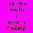 Pixelated text on bright pink background with red hearts and a name at the bottom.