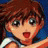 A pixelated anime-style character with brown hair and wide eyes appears on the left side of a contact sheet, while the right side displays