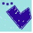 A pixelated blue heart icon with white speckles on a light cyan background, transitioning through animation frames showing partial and full views of the heart shape.