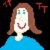 Pixelated cartoon woman with brown hair and blue top, smiling, next to red-and-white striped banner reading TECH TEAM.