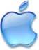 Static blue Apple logo icon with gradient shading and anti-aliased edges on a white background.