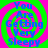 Four identical display blue text "You Are Getting Very Sleepy" over a green and pink spiral background with no visible animation changes