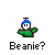 Pixel art character in green shirt with four hat variations and text labels, static image with no animation.