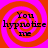 Four identical display a hypnotic spiral background with text reading "You hypnotise me" in pixelated font