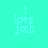 Four pixelated display the phrase "i love you" in light blue text against distinct solid backgrounds