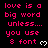 Static image of repeated text in pink pixelated font on black background with white heart symbols.