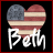 Static pixel art icon featuring a heart-shaped American flag design with the name "Beth" below it on a black background bordered by red.