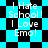Pixelated text 'I Hate School! I Love Emo!' on a black-and-cyan checkered background with animated diamond-shaped pattern changes.