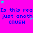 A static image with a bright pink background, blue text repeating 'Is this real', 'just another', and 'CRUSH' in three , surrounded by small cyan and purple stars