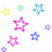 Pixelated icons include stars, hearts, smiley faces, and text reading 'summer 08' on a white background.