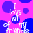 Pixelated text 'I love all of my friends' on a pink background with blue circles, animated with shifting text and background elements.
