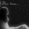 Black-and-white animated sequence showing a woman's profile against a starry background with text appearing incrementally.
