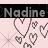 Animated contact sheet showing two frames of a buddy icon with pink background, black text bar, and heart symbols.