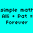Pixelated text on cyan background with red highlight boxes around different segments of the phrase "simple math Alli + Pat = Forever".