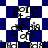 Blue and white checkered background with repeated black text 'going to get dia of' overlaid in a distorted, pixelated pattern.