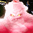 A split-frame contact sheet showing a pink cartoon character on the left and