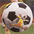 A 50x50 pixel animated contact sheet showing two frames of a soccer ball with a stick figure and green text reading "Original Icons .com" on the right.