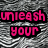 Pixelated image with pink text reading 'unleash your inner nerd!' over a gray textured background and a lower section showing a person's face.