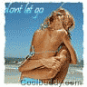 Static pixelated image of two people embracing on a beach with blue sky background and partial text "now we go" at top left.