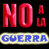 Red 'NO A LA' text and blue 'GUERRA', 'GULERA', or 'OTAN' text on a black background with yellow outlines, arranged in repeating