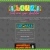 A pixelated image shows a horizontal row of colorful, rounded shapes above a central rectangular section with blue and green pixels, all on a gray background with green borders.