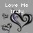 Animated pixel art featuring a stylized heart with swirling black and purple outlines, surrounded by smaller hearts on a gray background.