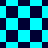 A static image of a checkered pattern with alternating cyan and dark blue squares