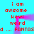 A static digital image with red pixelated text on a cyan background, featuring repeated phrases and partial words